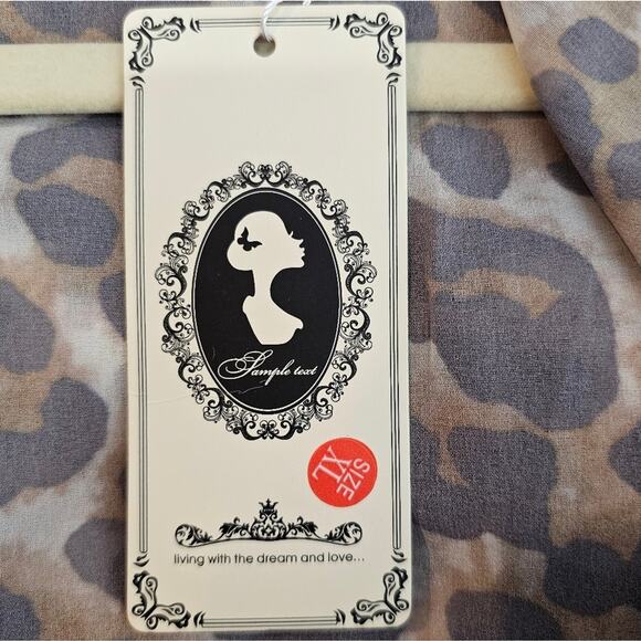 Sample Text Leopard Print Long Sleeve Simple Cover Up Long Kimono Cardigan XL - Picture 3 of 6